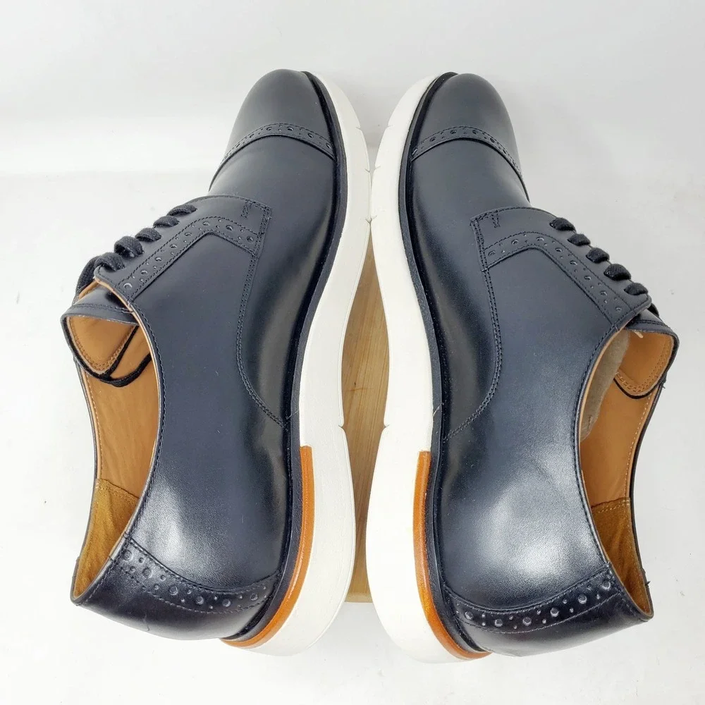 Allen Edmonds Caleb Shoes Men 12 D Black‎ Leather Hybrid Cap Toe Derby Sneaker